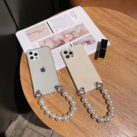 パールストラップ iPhoneケース 4色展開