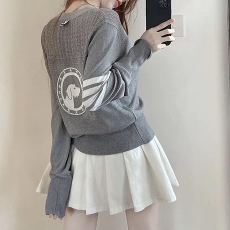 バックデザイン ボーダーカーディガン 2色展開
