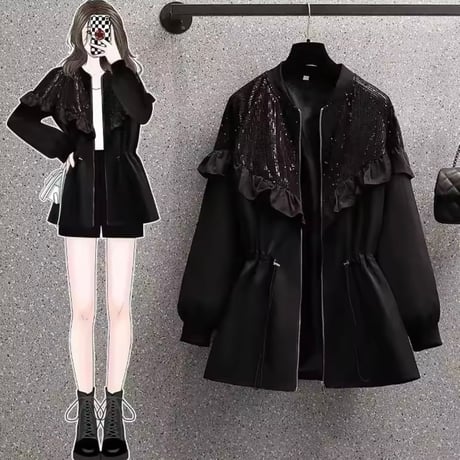 スパンコールフリルジャケット