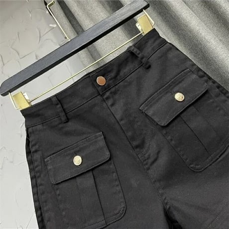 ゴールドボタンポケット フレアパンツ 4色展開
