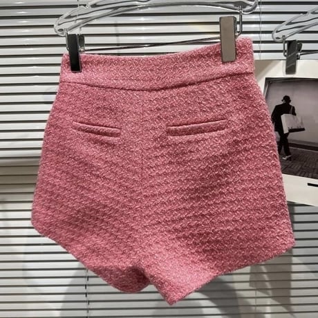 ハイウエストラメ モチーフショートパンツ 3色展開