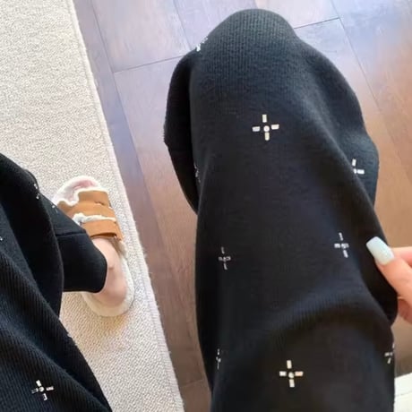 ビジュークロスニットパンツ 2色展開