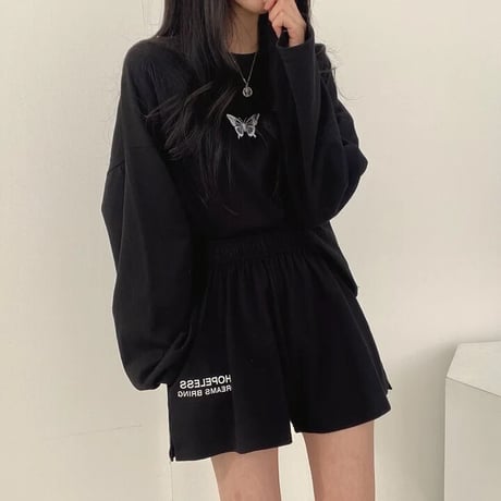 バタフライドロップスリーブ セットアップ 3色展開