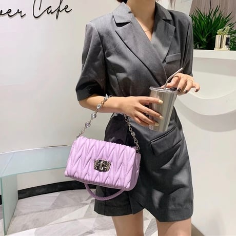 ビジューチェーン キルティングバッグ 5色展開