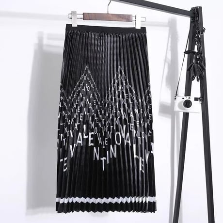 レタリングライン プリーツスカート 4色展開