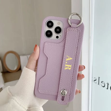 【カスタム】レザーストラップ カードケースiPhoneケース 8色展開