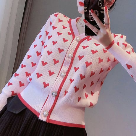 パールハート カーディガン