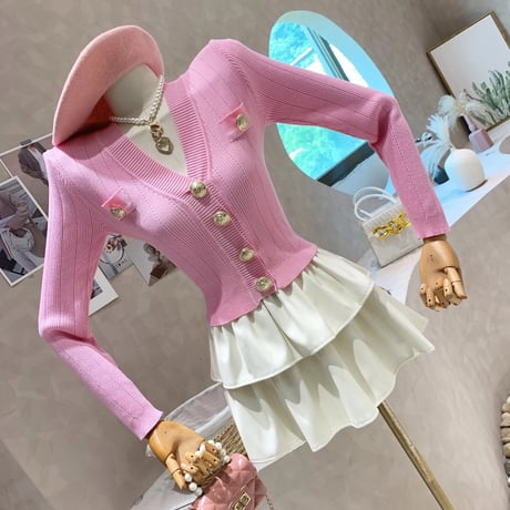 ヴィンテージボタン スリムカーディガン 4色展開