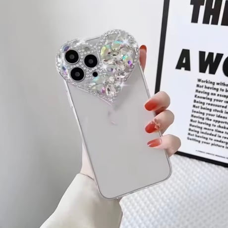 ビッグビジューハートiPhoneケース 6色展開