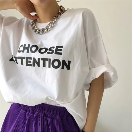 オーバーロゴ シンプルTシャツ 2色展開