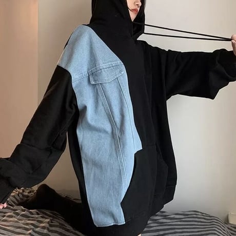 ハーフデニム スウェットトップス 2色展開