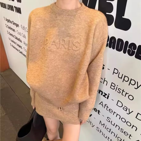 PARISニットスカートセット 3色展開