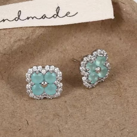 【Silver925】ダブルフラワーピアス 2色展開
