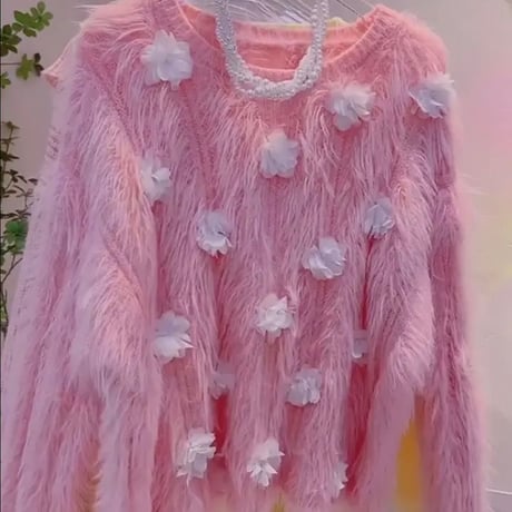 フラワーステッチ モヘアニット 3色展開