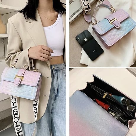 ロゴストラップ バックルキルティングバッグ 2色展開