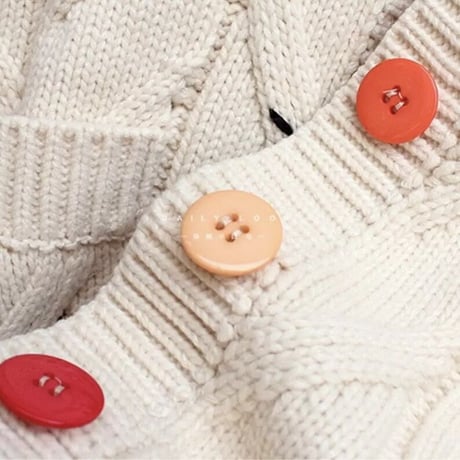 カラフルボタン ステッチカーディガン 3色展開