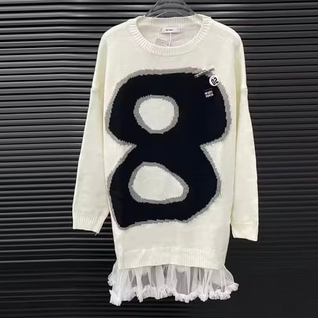 エイトヘムレースニットワンピース 3色展開
