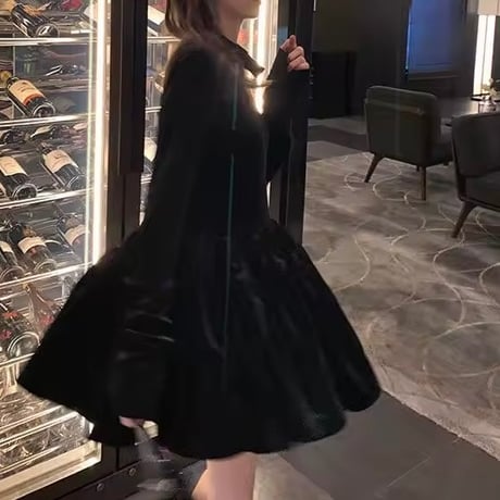ベロアフレアワンピース