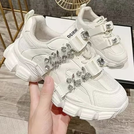 ビジューダブルベルト スニーカー