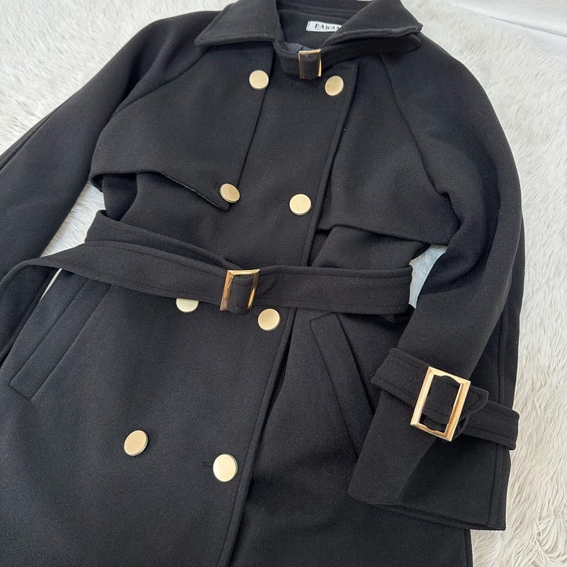 ダブルボタン ハイネックウールトレンチコート | Selectshop.Joie
