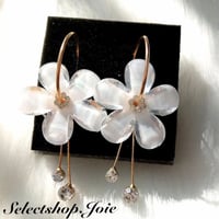 【即納】ジルコニア フラワーフープピアス