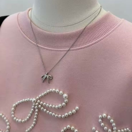 パールリボンスウェットトップス 4色展開