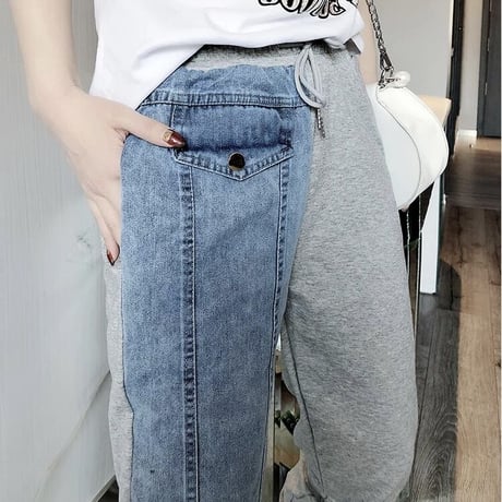 デニムデザイン スウェットパンツ 2色展開