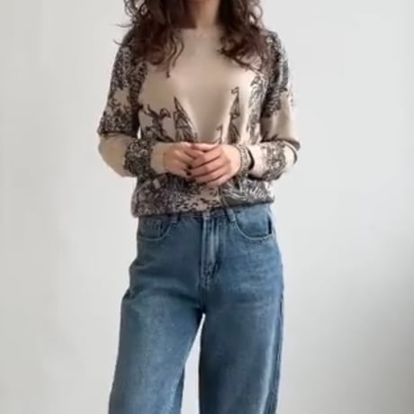 ハイタッチクルーネックニット 3色展開
