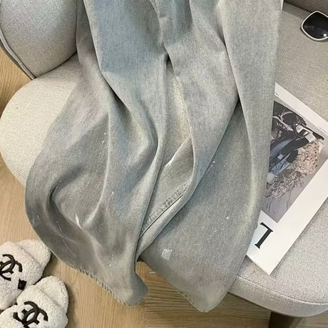 カラーブロッキングデニムパンツ