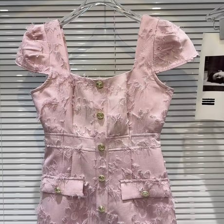 スクエアネックタッセルワンピース 3色展開
