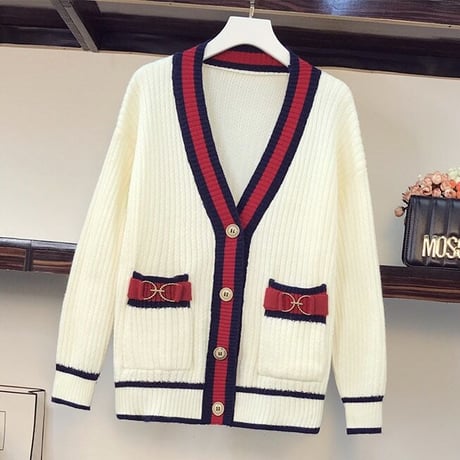 ゴールドモチーフ トリコカラーカーディガン 2色展開