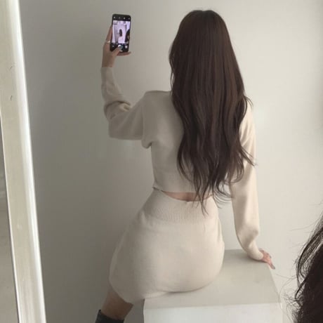 バックスリット ミニワンピース 3色展開