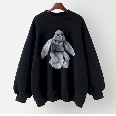 バックロゴ ラビットスウェットトップス 3色展開
