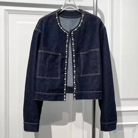 パールラインデニムジャケット