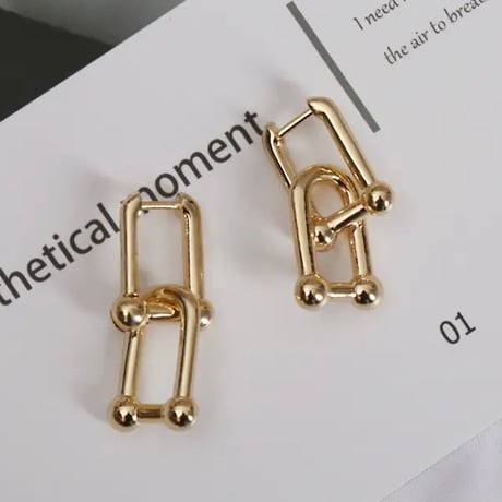 ダブルフープピアス 2色展開