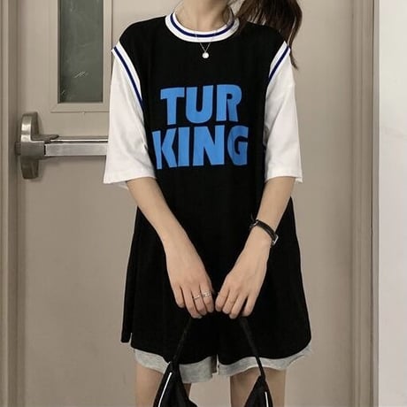 スポーティロゴ ルーズTシャツ 3色展開