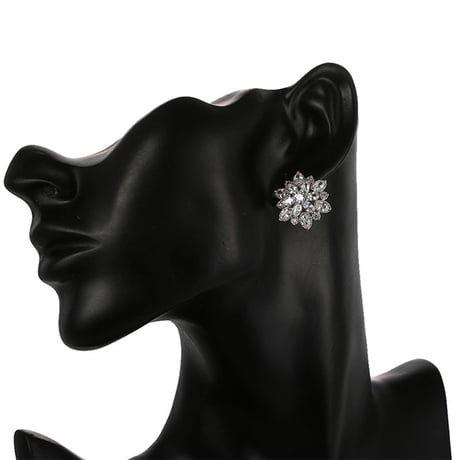ジルコニアクリスタル フラワーピアス