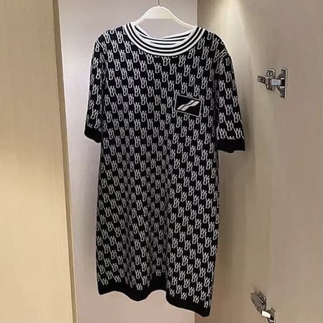 ハイデザイン サマーニットワンピース 2色展開