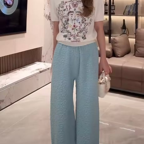フラワーステッチサマーニット