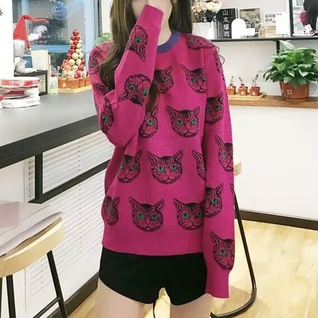 キャットフェイス ニット