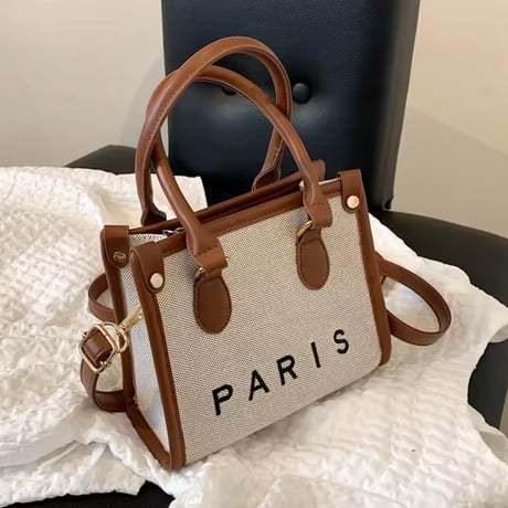【2サイズ】PARISキャンバストートバッグ 2色展開