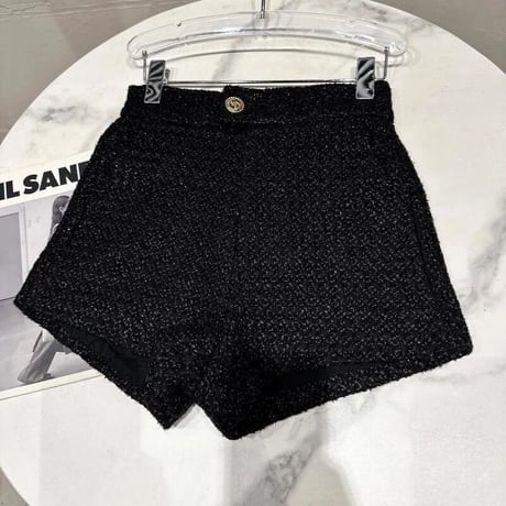 ハイウエストラメ モチーフショートパンツ 3色展開