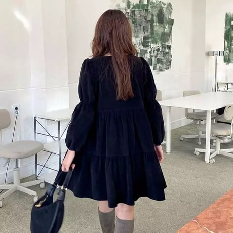コーデュロイ フレアワンピース