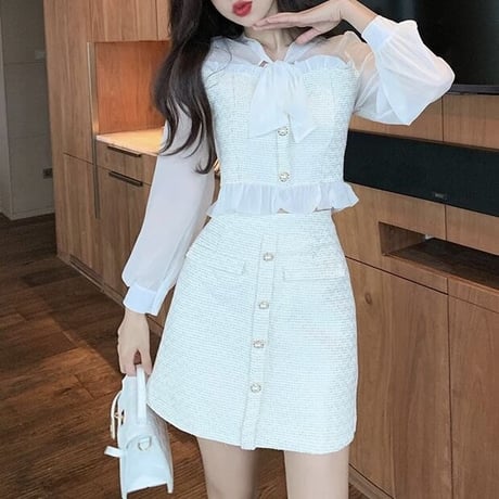 シフォンツイード セットアップ 2色展開