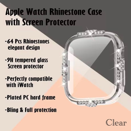 Applewatch クリスタルカバー 5色展開