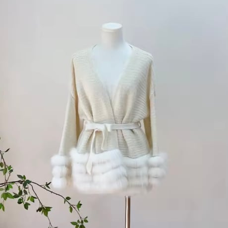 ヘムファーカーディガン 3色展開