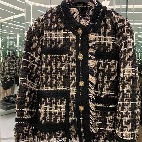 フリンジツイード ハイデザインジャケット