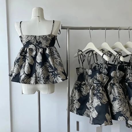 モダンフラワー フレアキャミソール