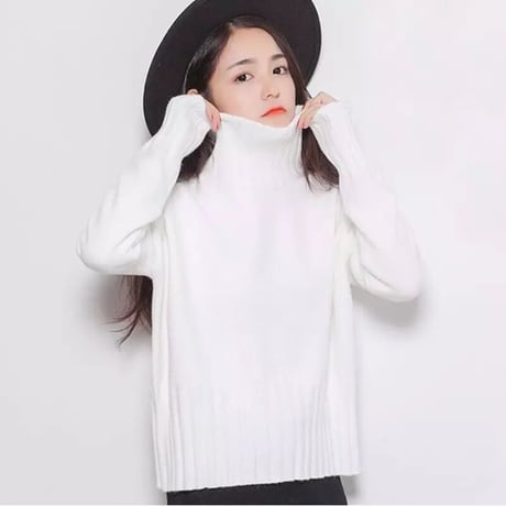 ハイネック ソフトニット 2色展開