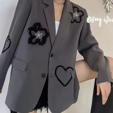 フラワーハートステッチジャケット